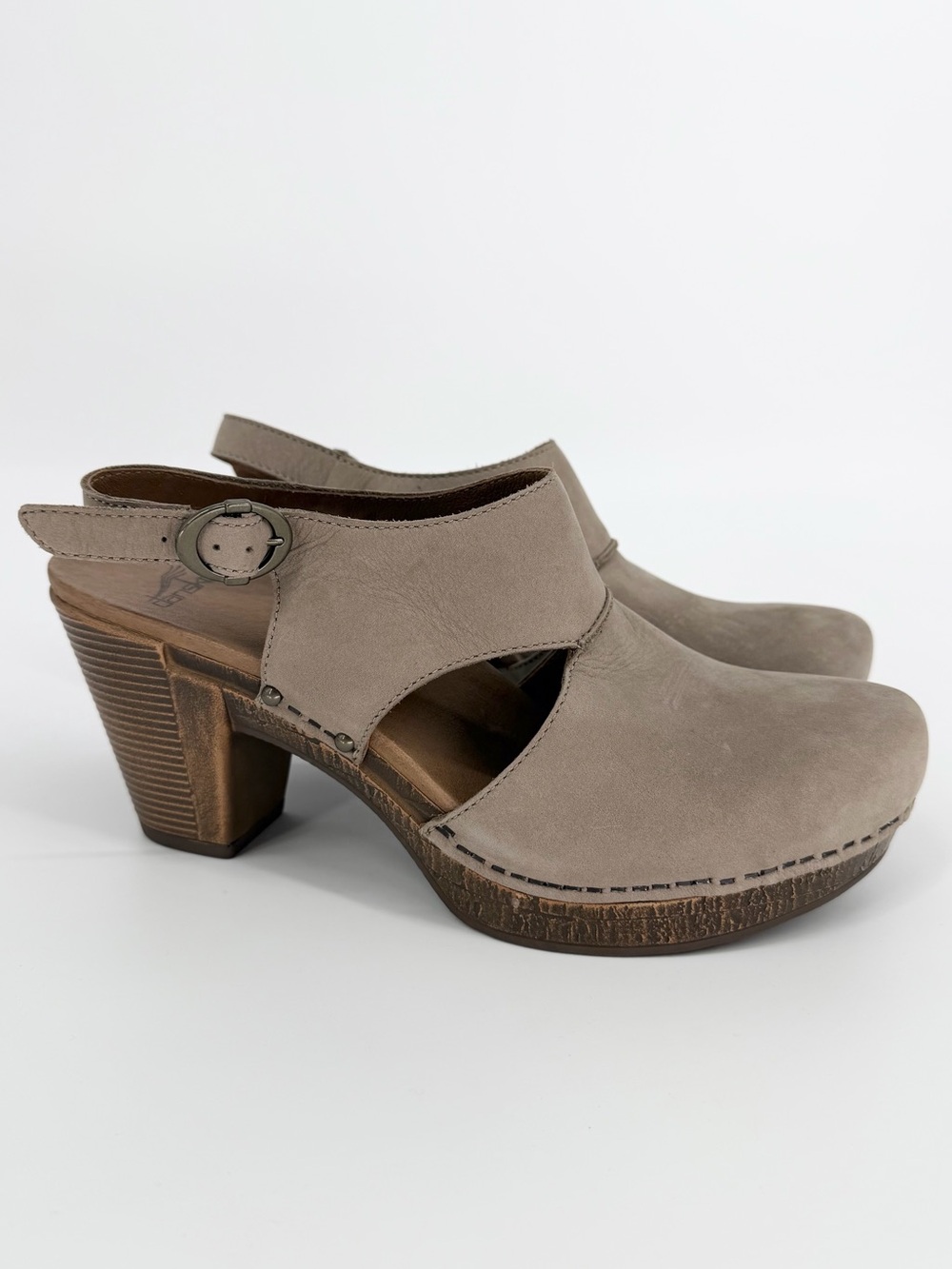 Dansko Riley Suede Slingback Clog Heels